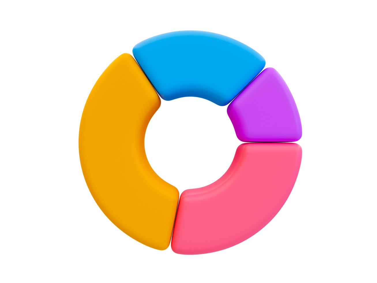 Graphique à secteurs minimal 3d. diagramme circulaire. Illustration 3D. png