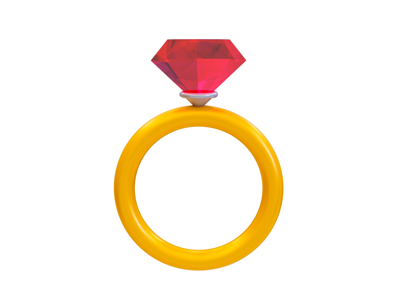 3d minimal love ring. valentine compositions. romantic diamond ring. 3d illustration. png