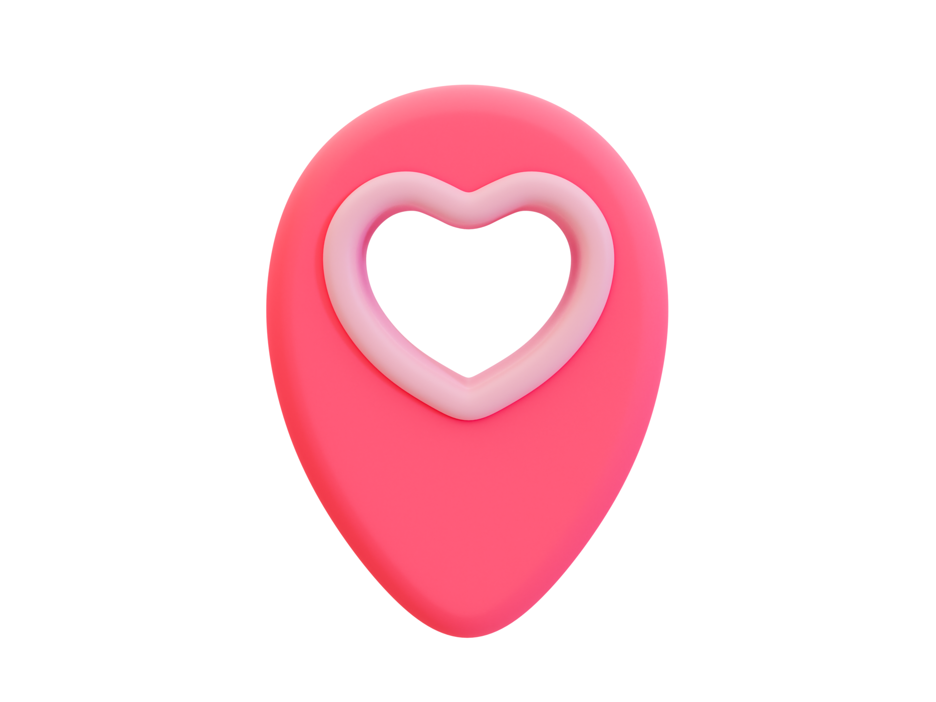 Free 3d minimal heart shaped location icon. valentine's compositions. love location. 3d