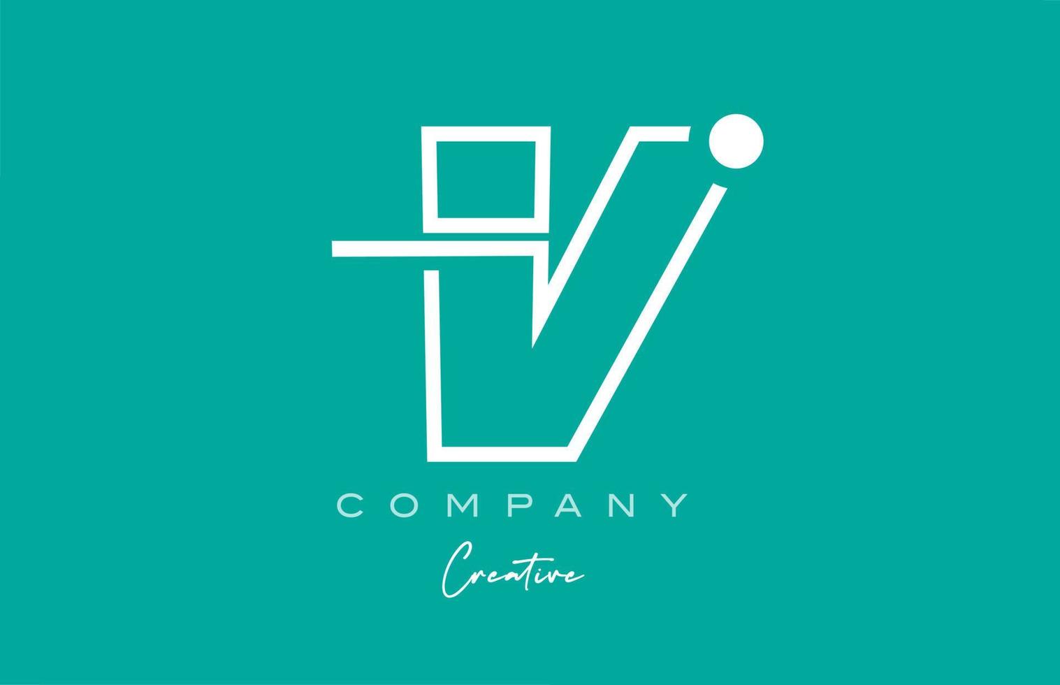 green V alphabet letter logo icon design with pastel background. Creative template for business and company vector