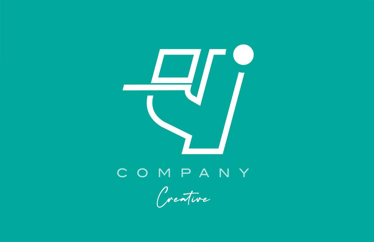 Diseño de icono de logotipo de letra del alfabeto y verde con fondo pastel. plantilla creativa para negocios y empresas. vector