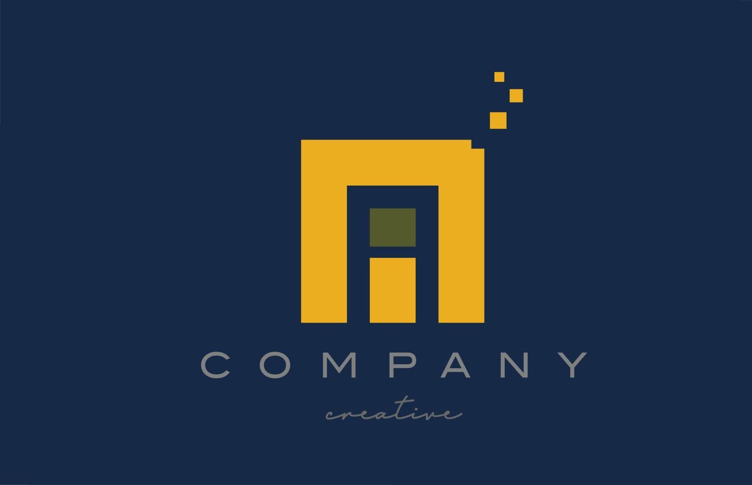 puntos amarillos m diseño de icono de logotipo de letra del alfabeto. diseño de plantilla para empresa o negocio vector