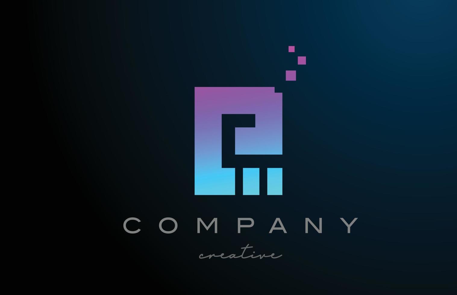 pink blue dots E alphabet letter logo icon design. Template design for company or business idea vector