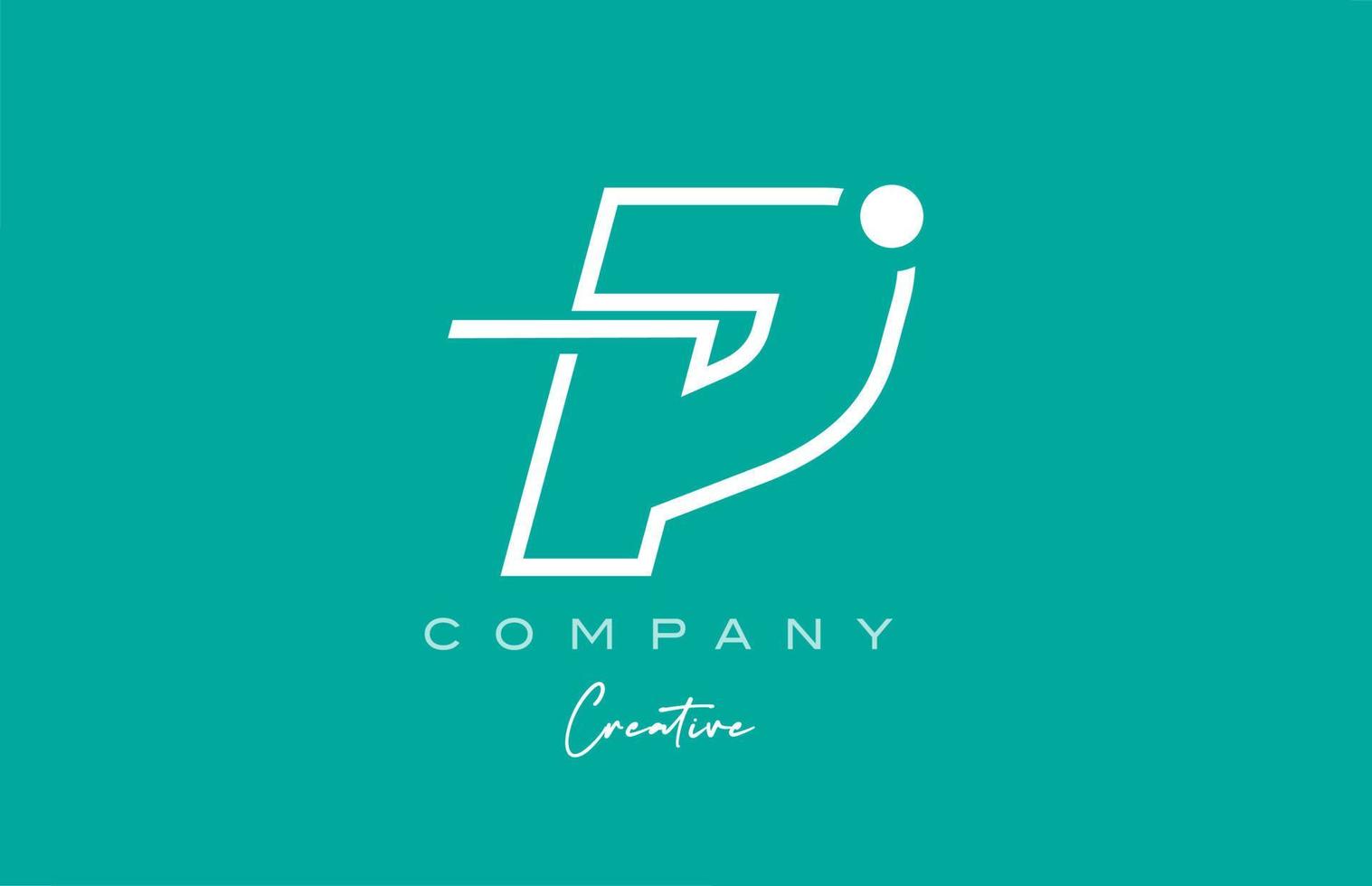 green P alphabet letter logo icon design with pastel background. Creative template for business and company vector
