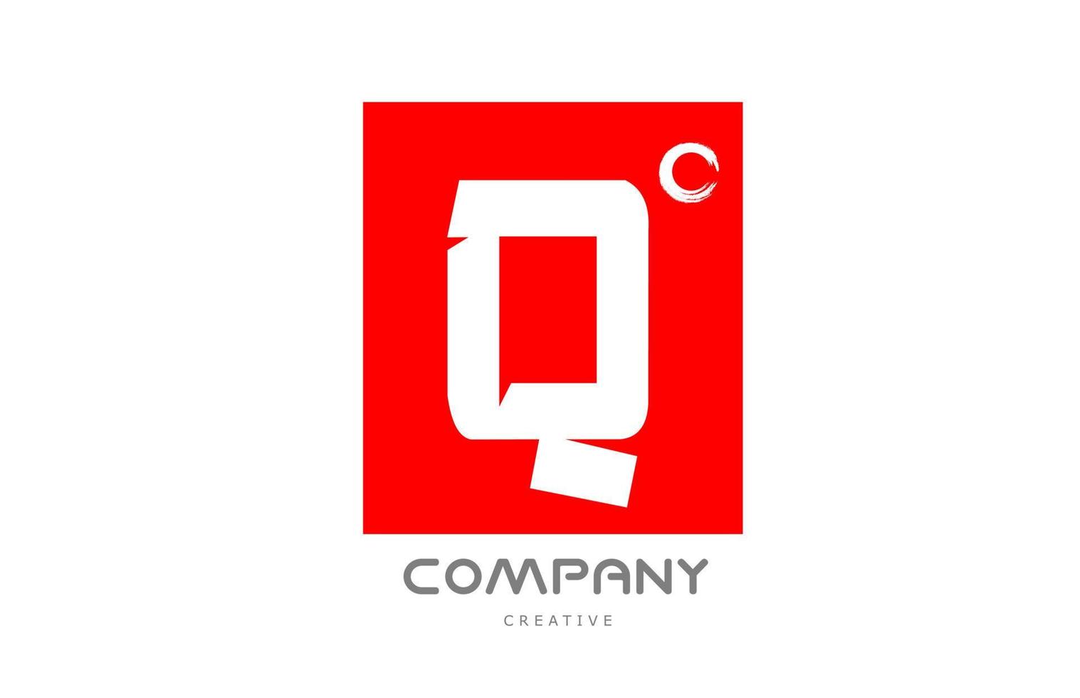 red Q alphabet letter logo icon design with japanese style lettering