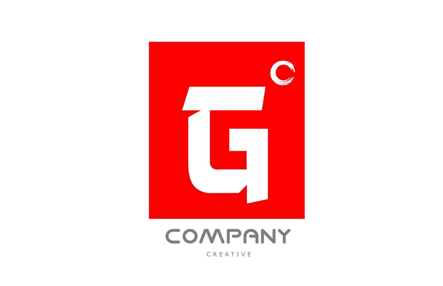 Diseño de icono de logotipo de letra del alfabeto g rojo con letras de estilo japonés. plantilla creativa para negocios y empresas. vector
