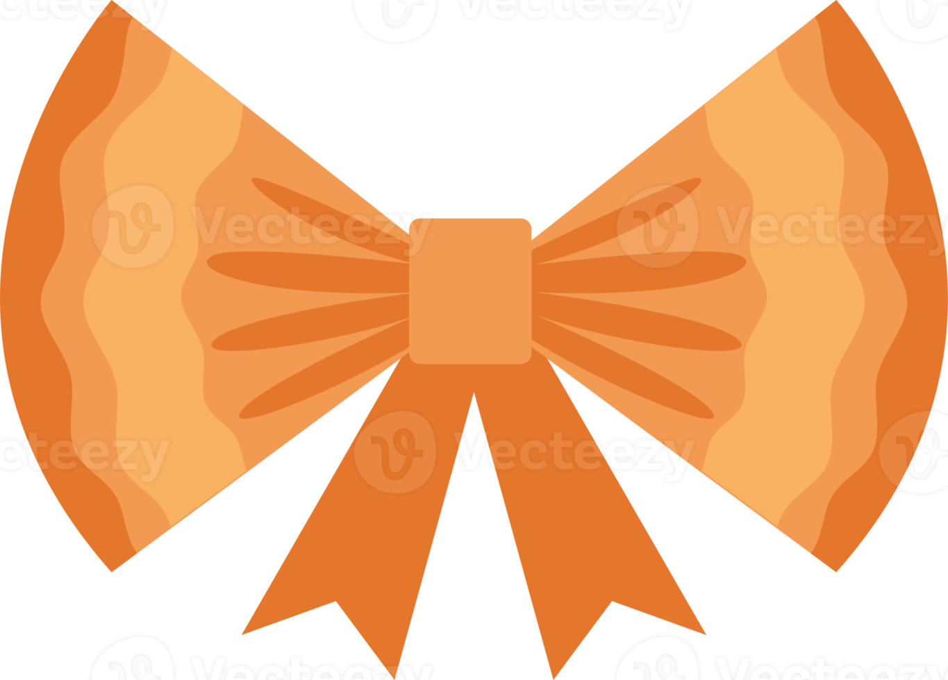 Colored bow. Decorative design element. PNG with transparent background.