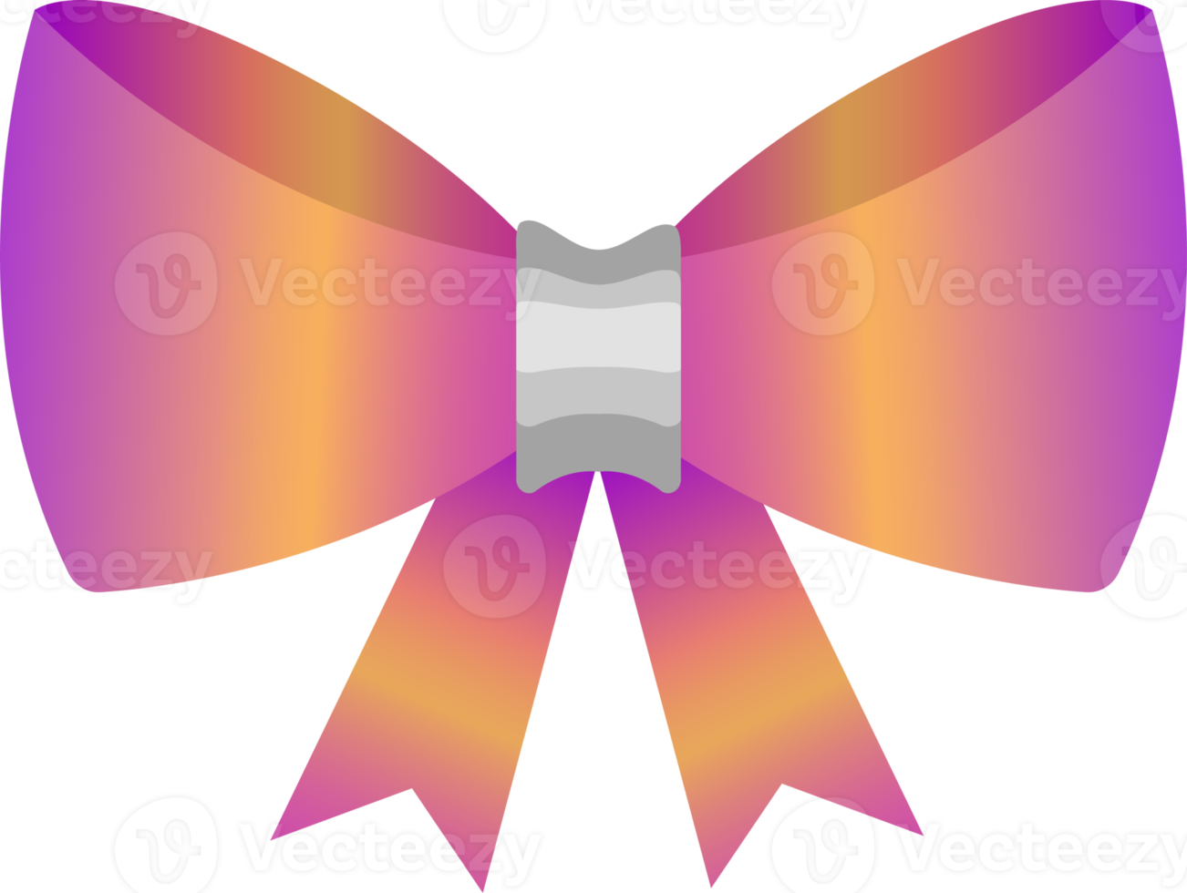 Colored bow. Decorative design element. PNG with transparent background.