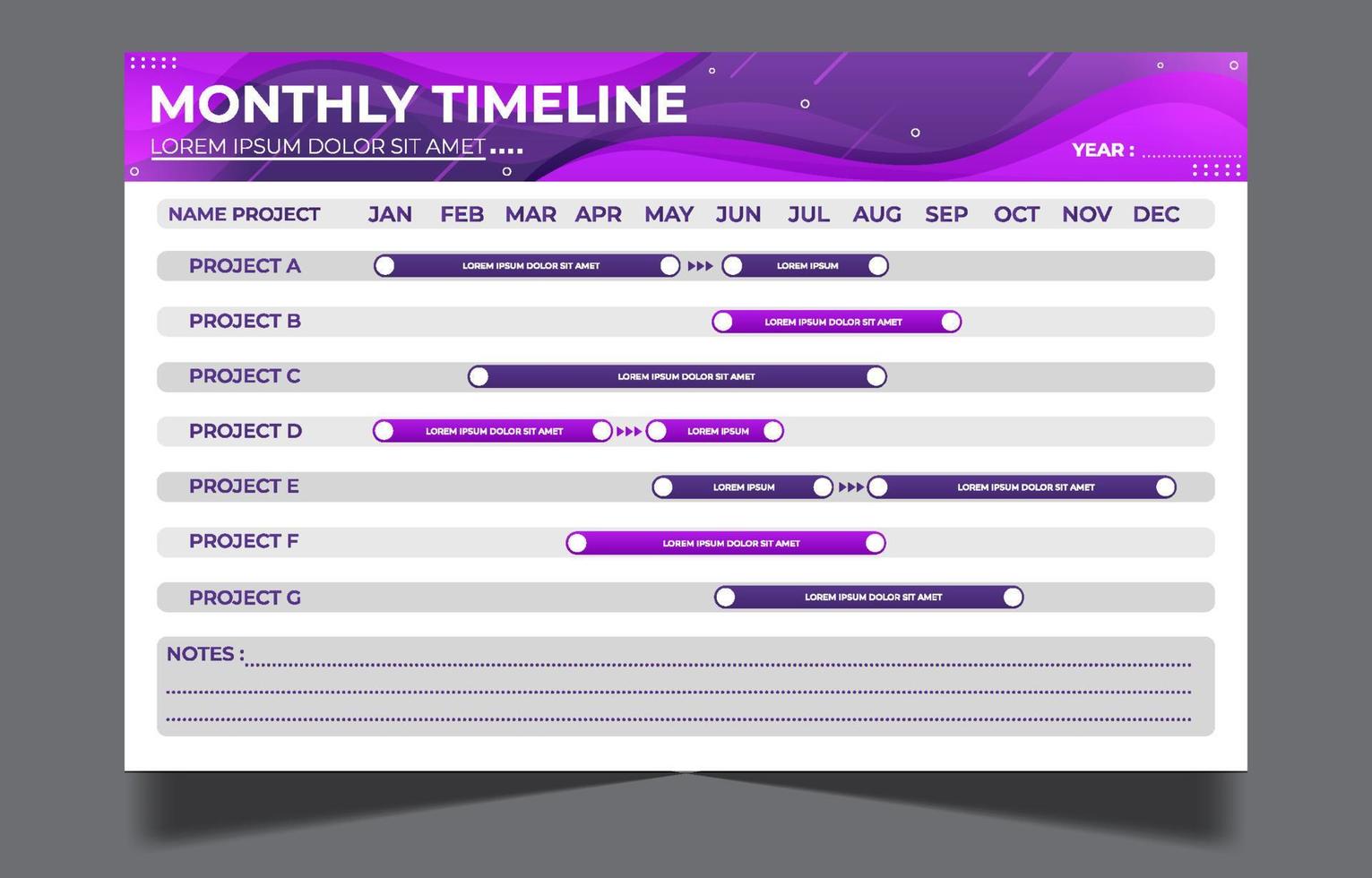 Monthly Timeline Template vector