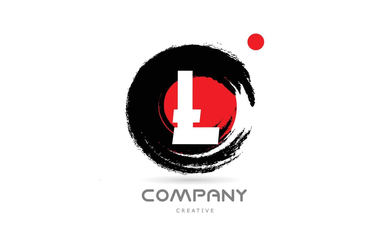 grunge l alfabeto letra logo icono diseño con letras de estilo japonés. plantilla creativa para empresa vector