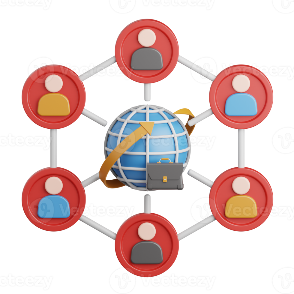 3d tolkning företag nätverk isolerat användbar för företag, industri, företag, företags- och finansiera png
