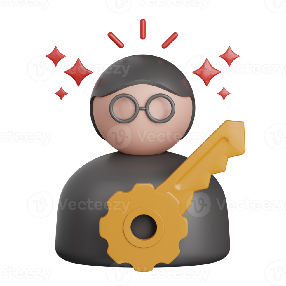 3d rendering key person isolated useful for business, industry, company, corporate and finance png
