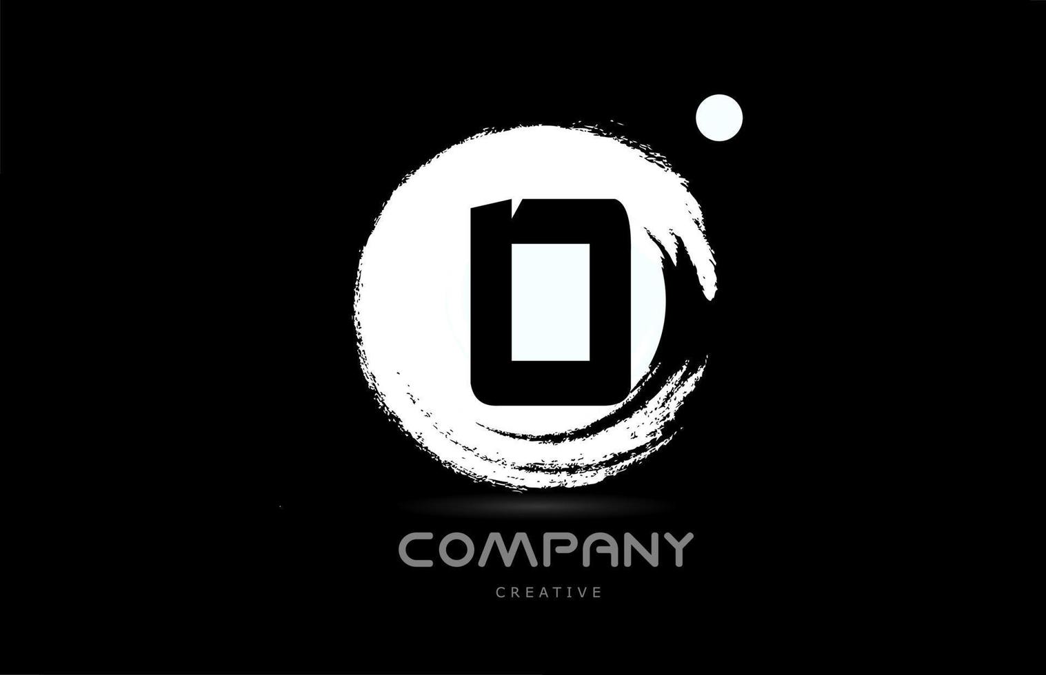 O grunge alphabet letter logo icon design with japanese style lettering in black and white. Creative template for company and business vector