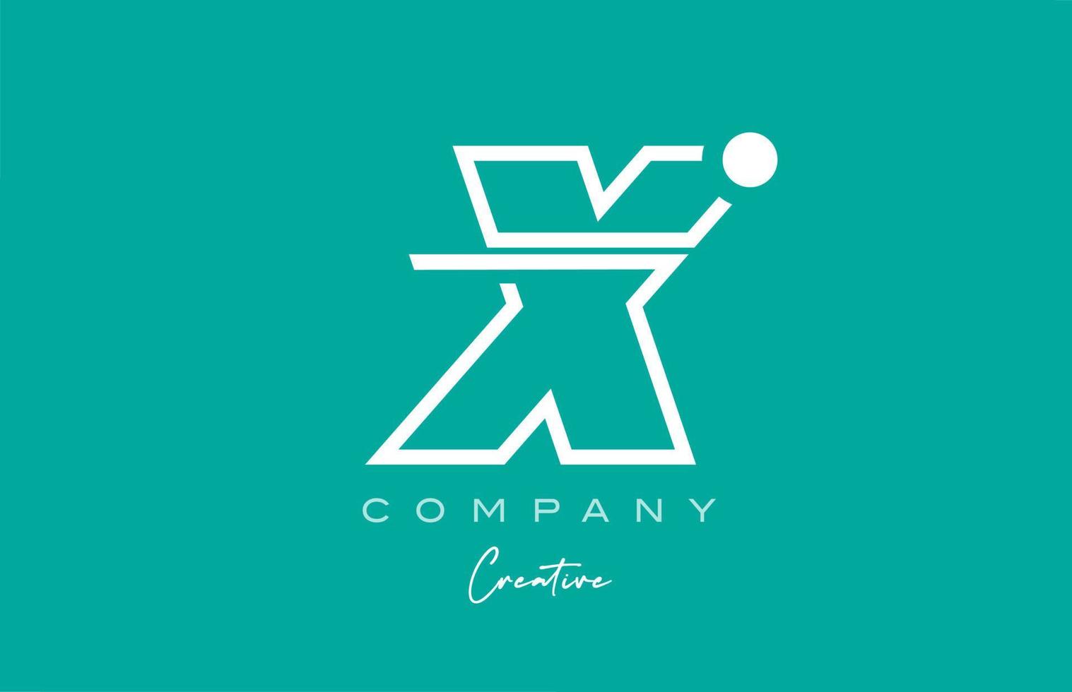green X alphabet letter logo icon design with pastel background. Creative template for business and company vector
