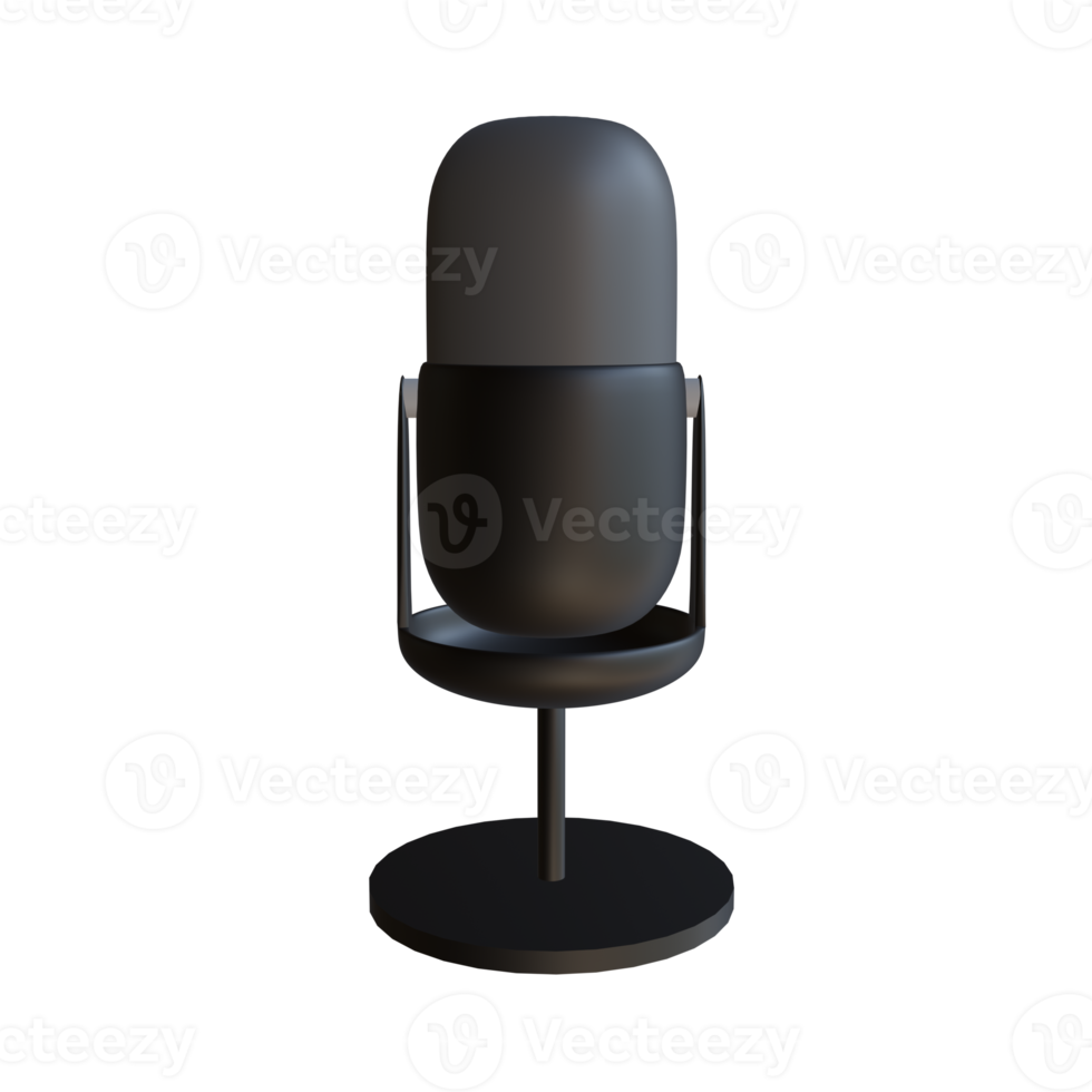 3d rendering podcast mic png