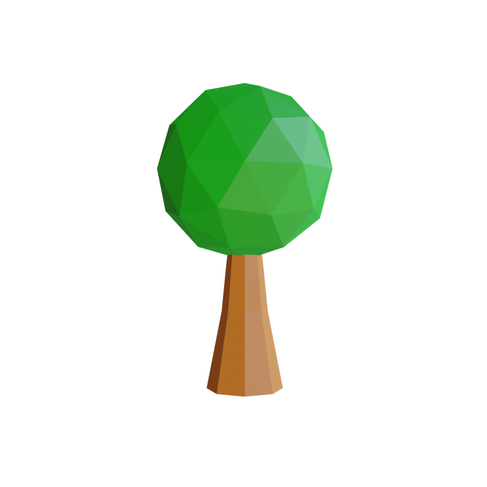 Tree Low poly 3D Rendering png