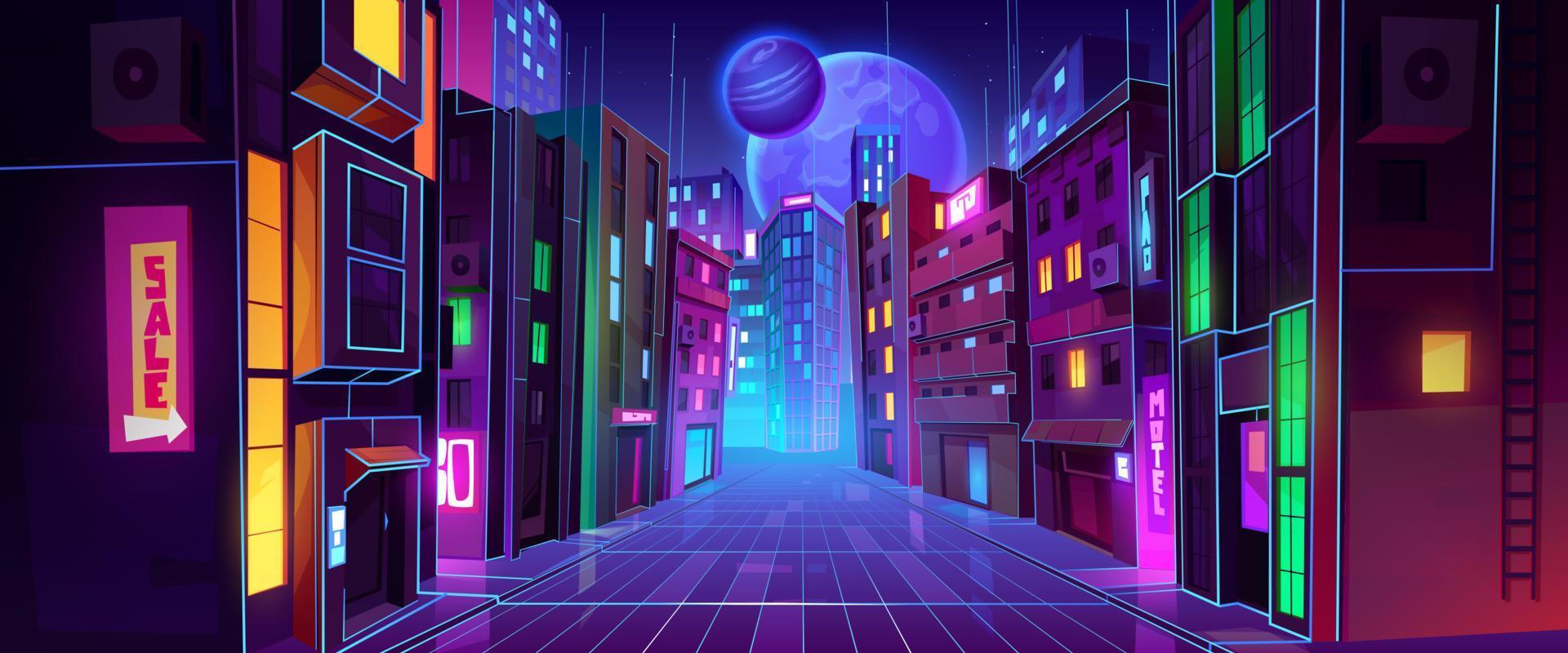 Futuristic metaverse city background vector