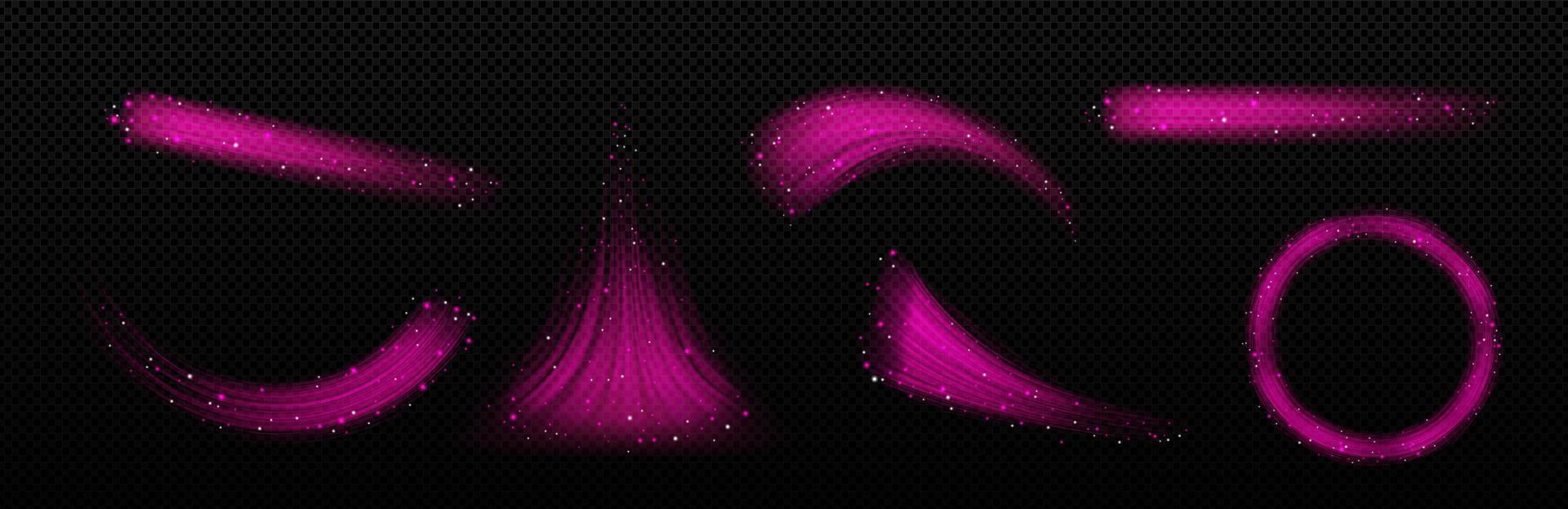 Pink wind waves, fresh air flow effect vector