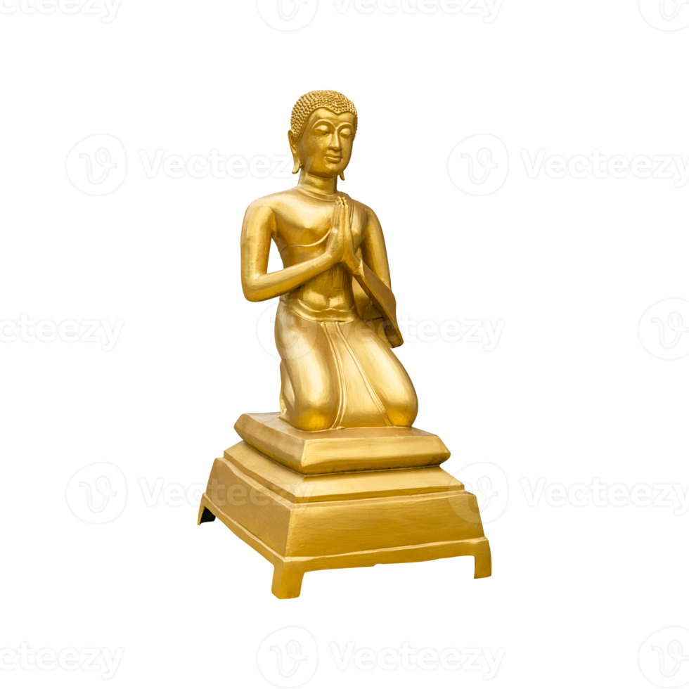 Golden buddha isolated - PNG format.