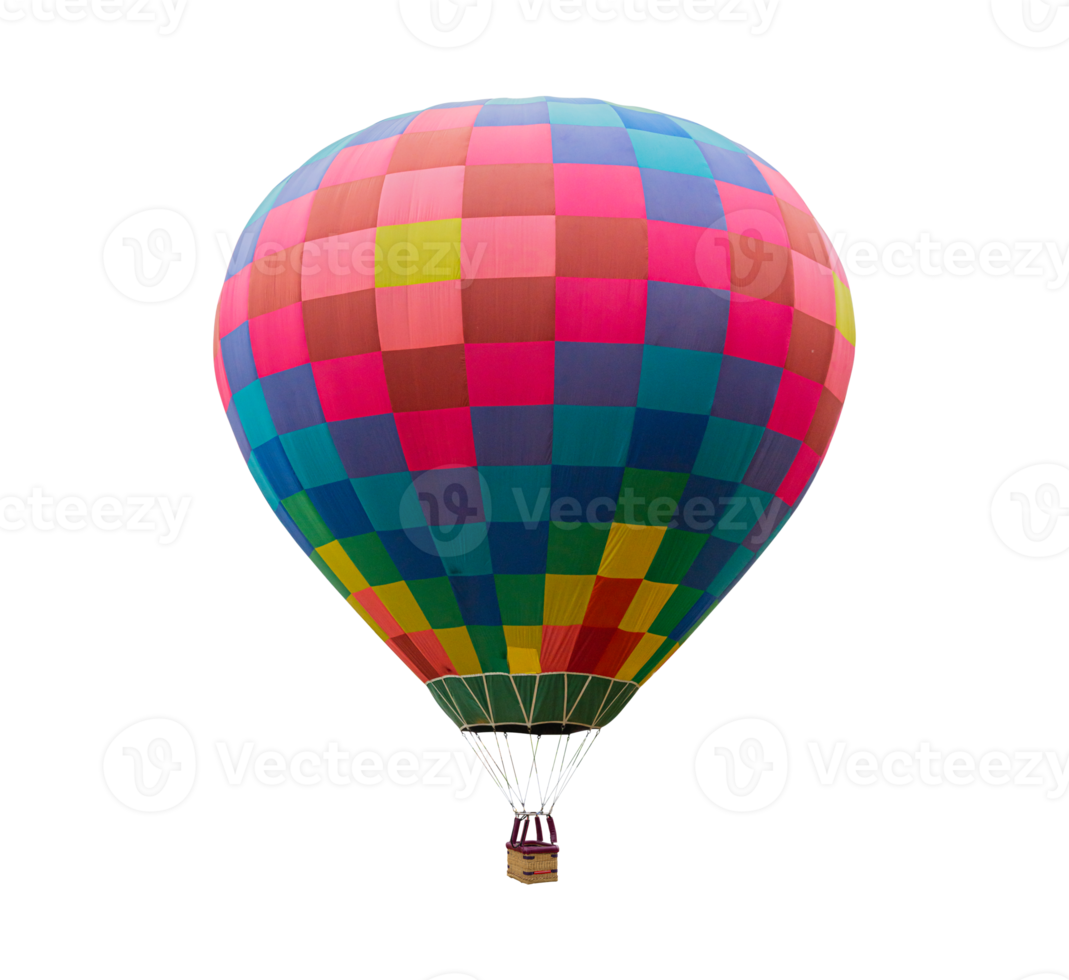 Colorful Hot Air Balloon Floating Isolated png