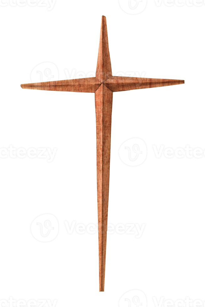 cruz cristiana de madera aislada png