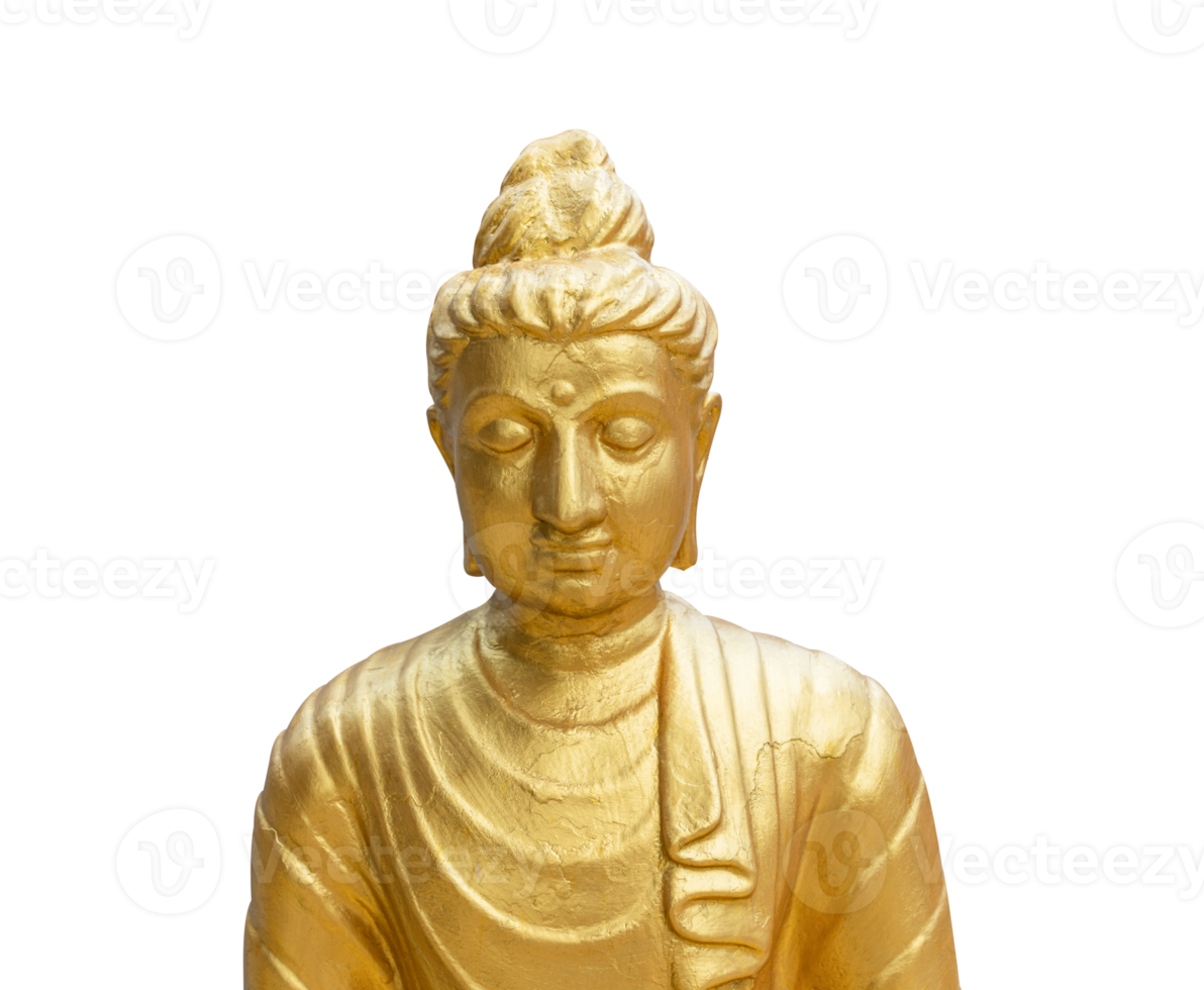 Golden buddha isolated - PNG format.