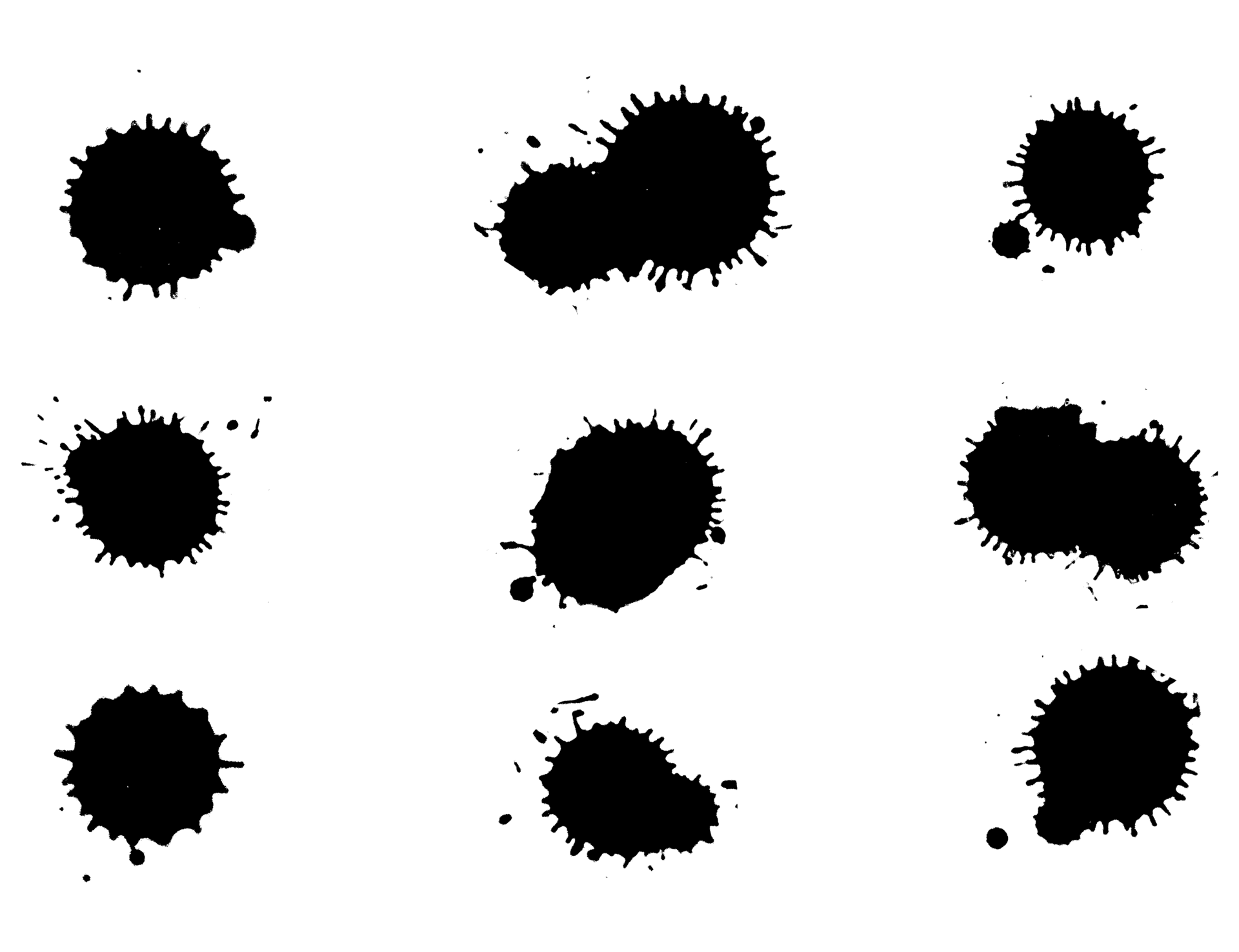 Grunge set of Liquid, Paint strokes, Grunge splash and Ink stain