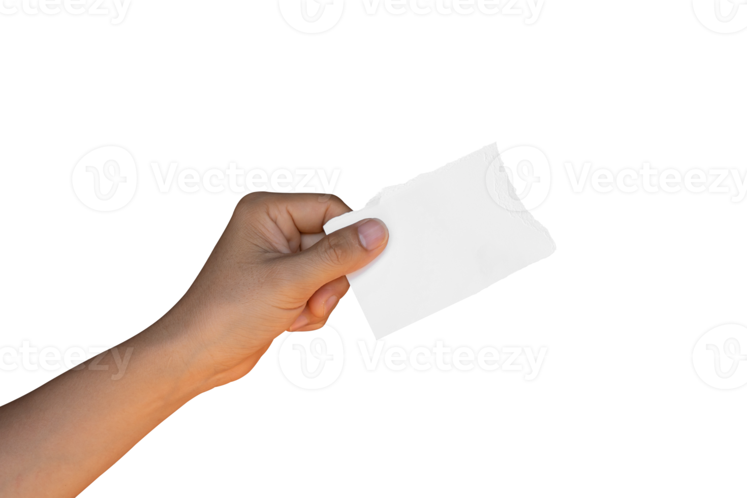 hand, die zerrissenes zerrissenes papier lokalisiert auf transparentem hintergrund png-datei hält. png