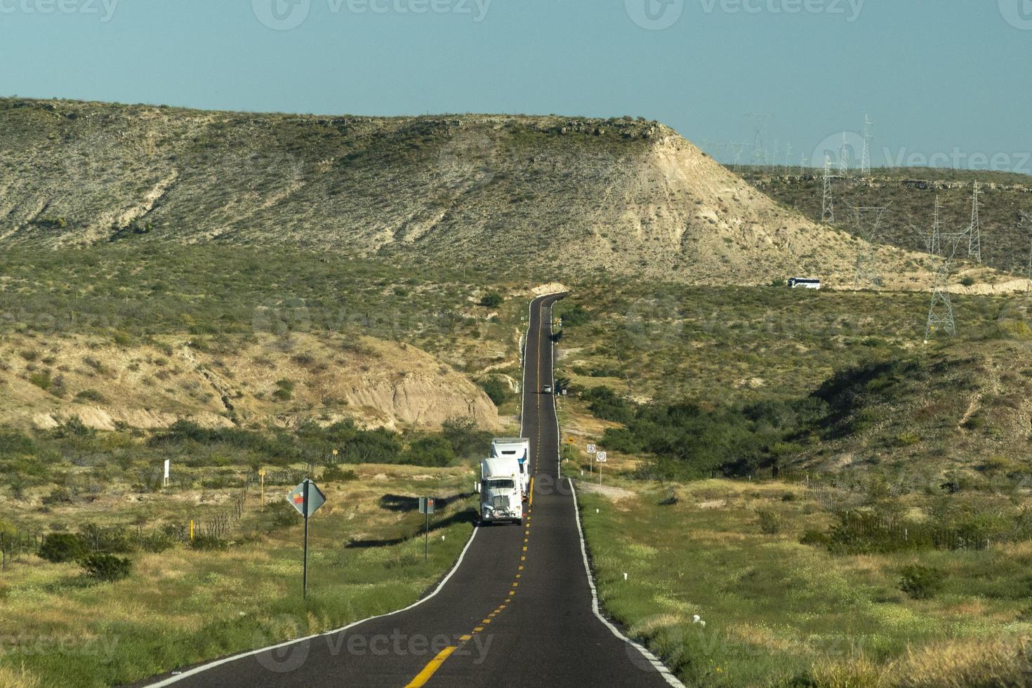 baja california landscape endless straight panorama road photo