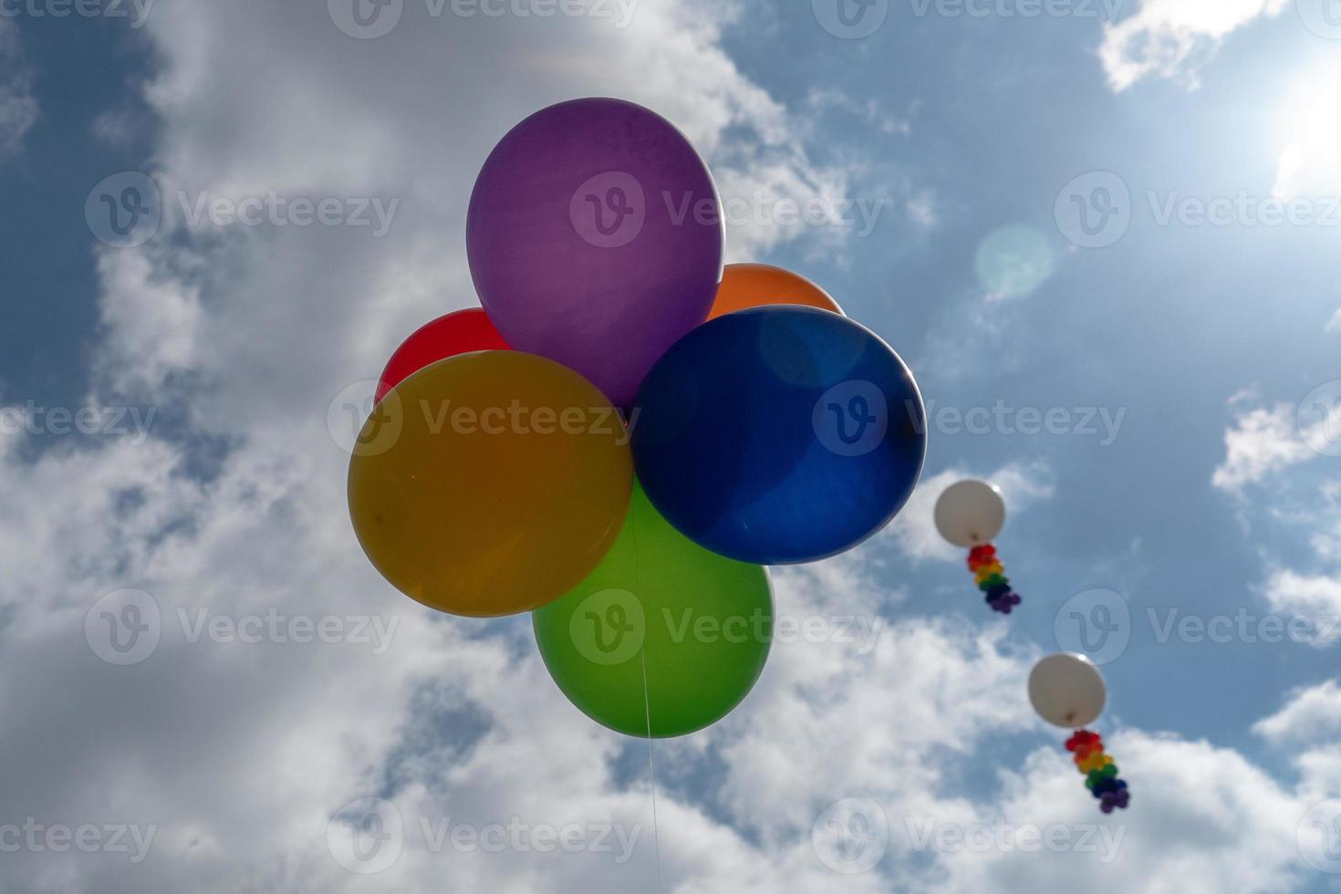 peace rainbow flag balloons photo