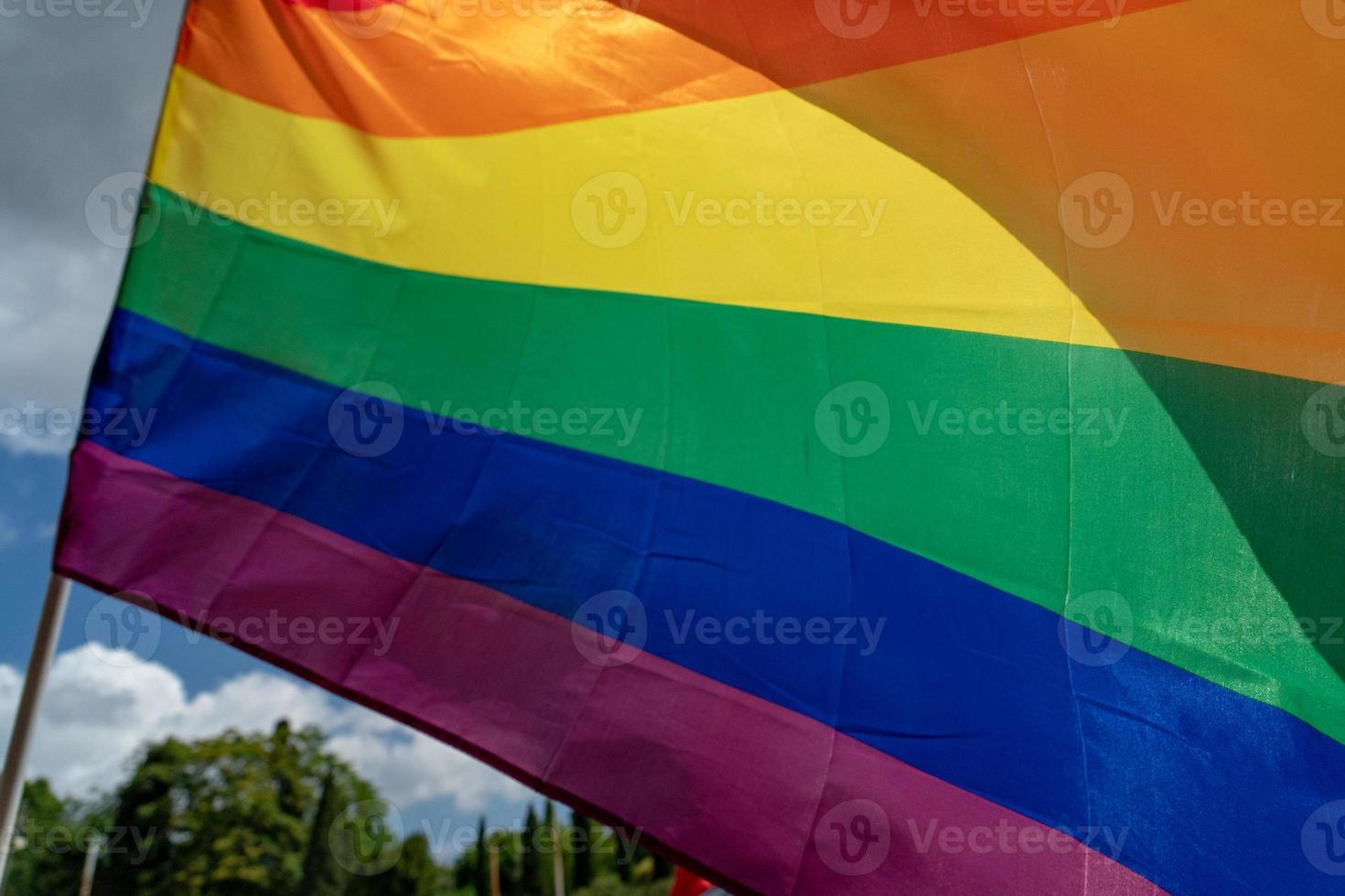 Gay Pride rainbow peace flag photo