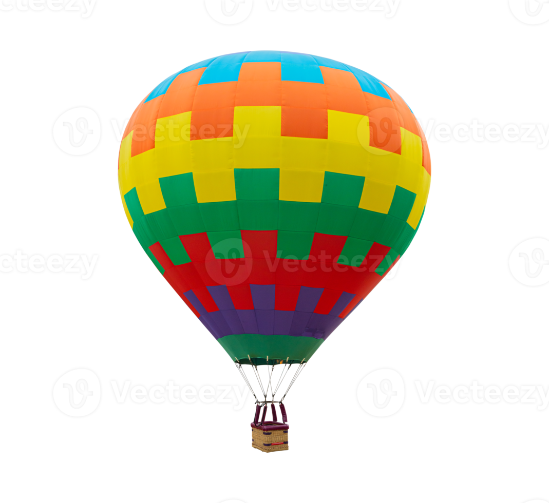 Colorful Hot Air Balloon Floating Isolated png