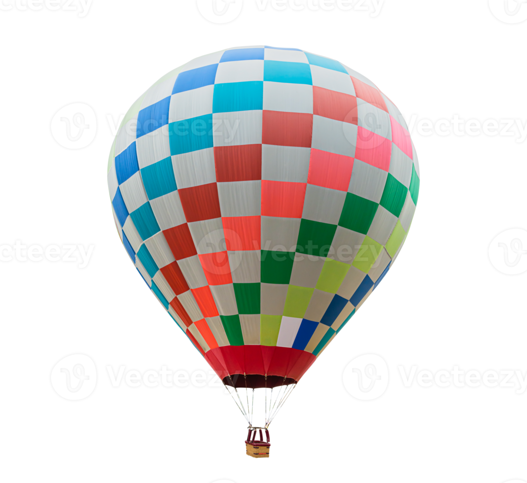 Colorful Hot Air Balloon Floating Isolated png