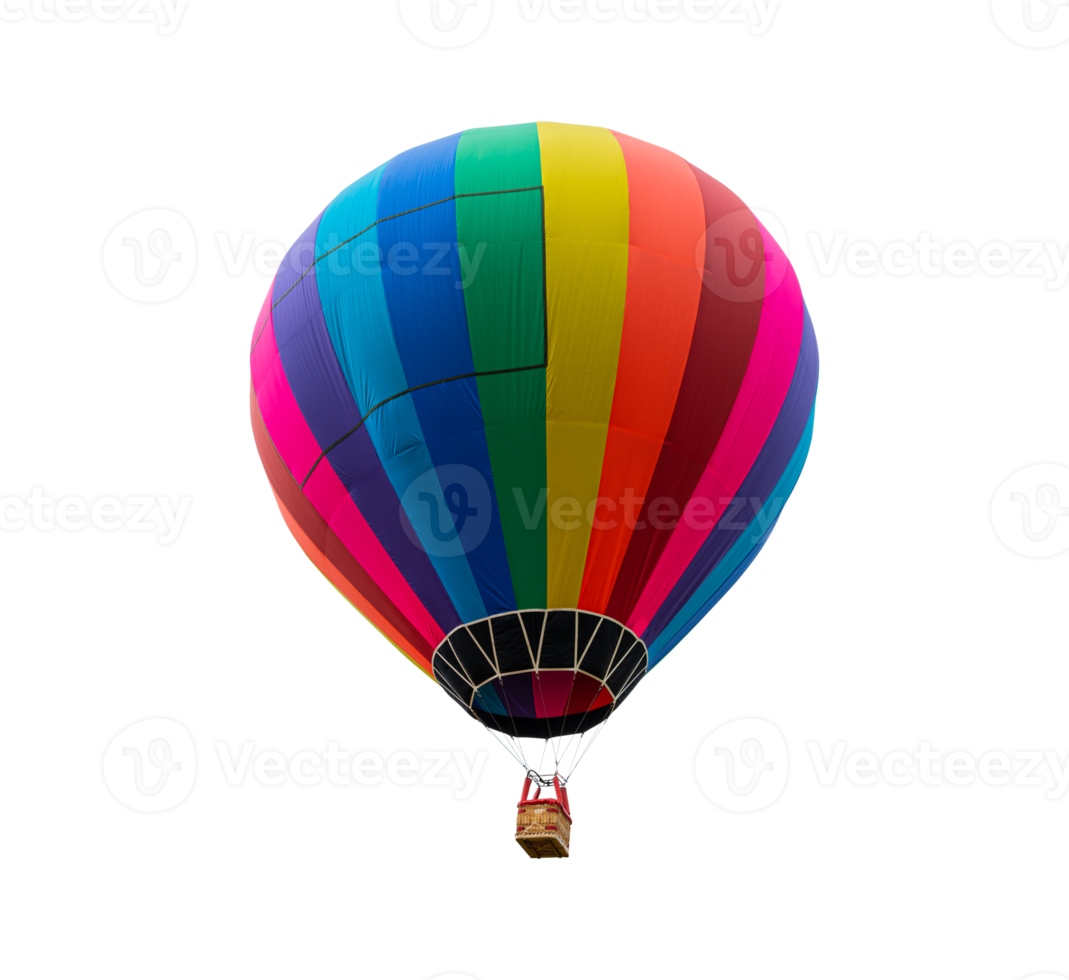 Colorful Hot Air Balloon Floating Isolated png