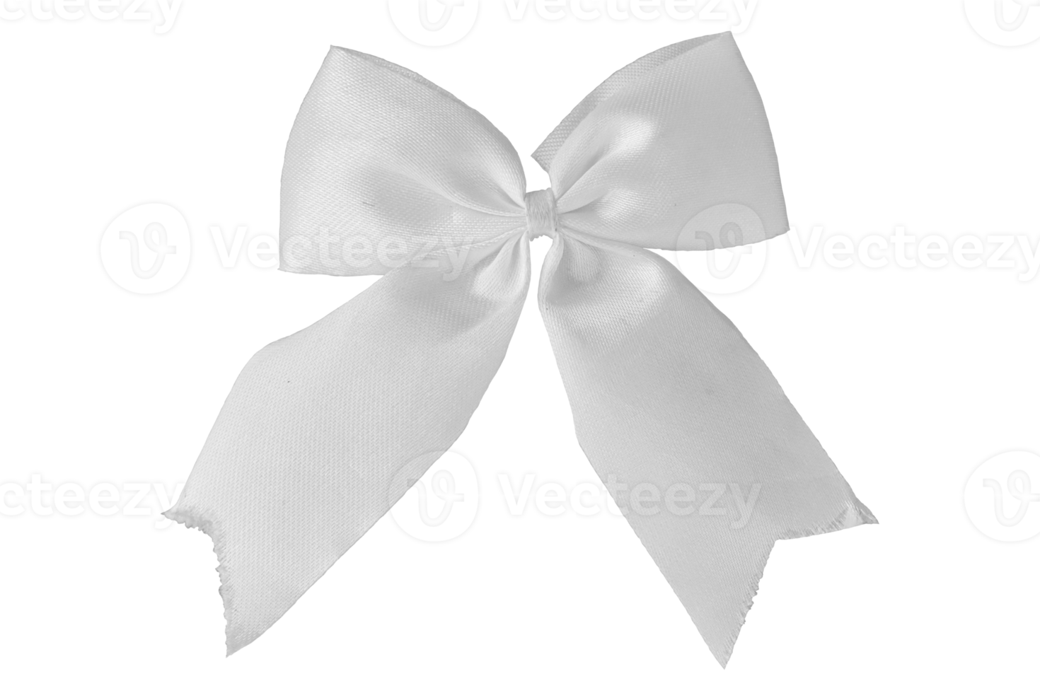 White bow for gift isolated png