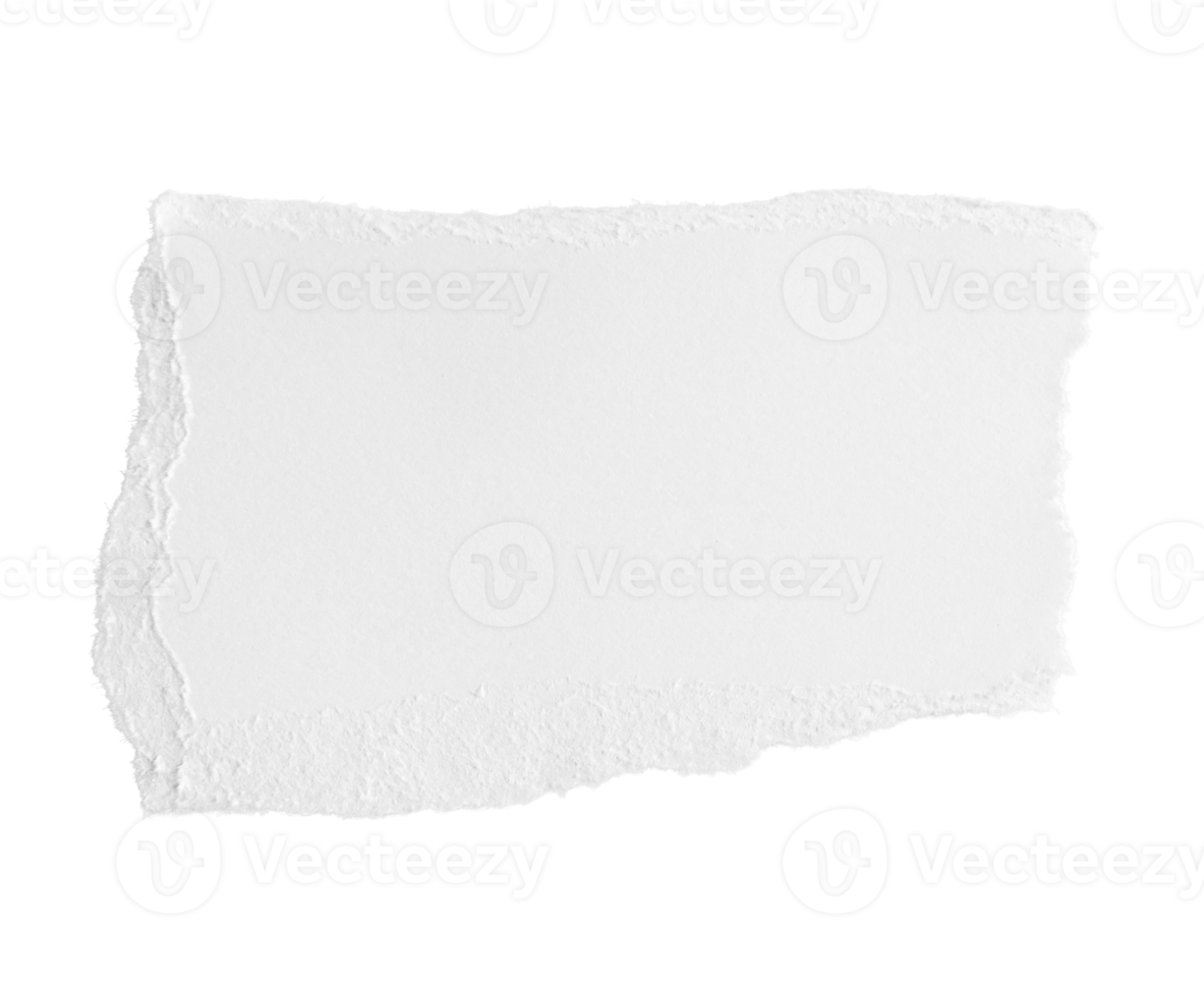 White ripped piece of paper isolated on transparent background PNG file