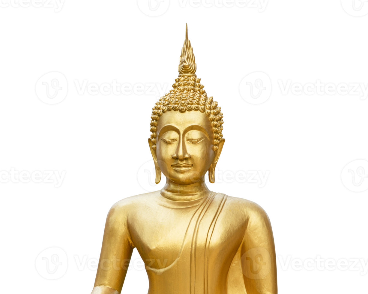 Golden buddha isolated on transparent background- PNG format.