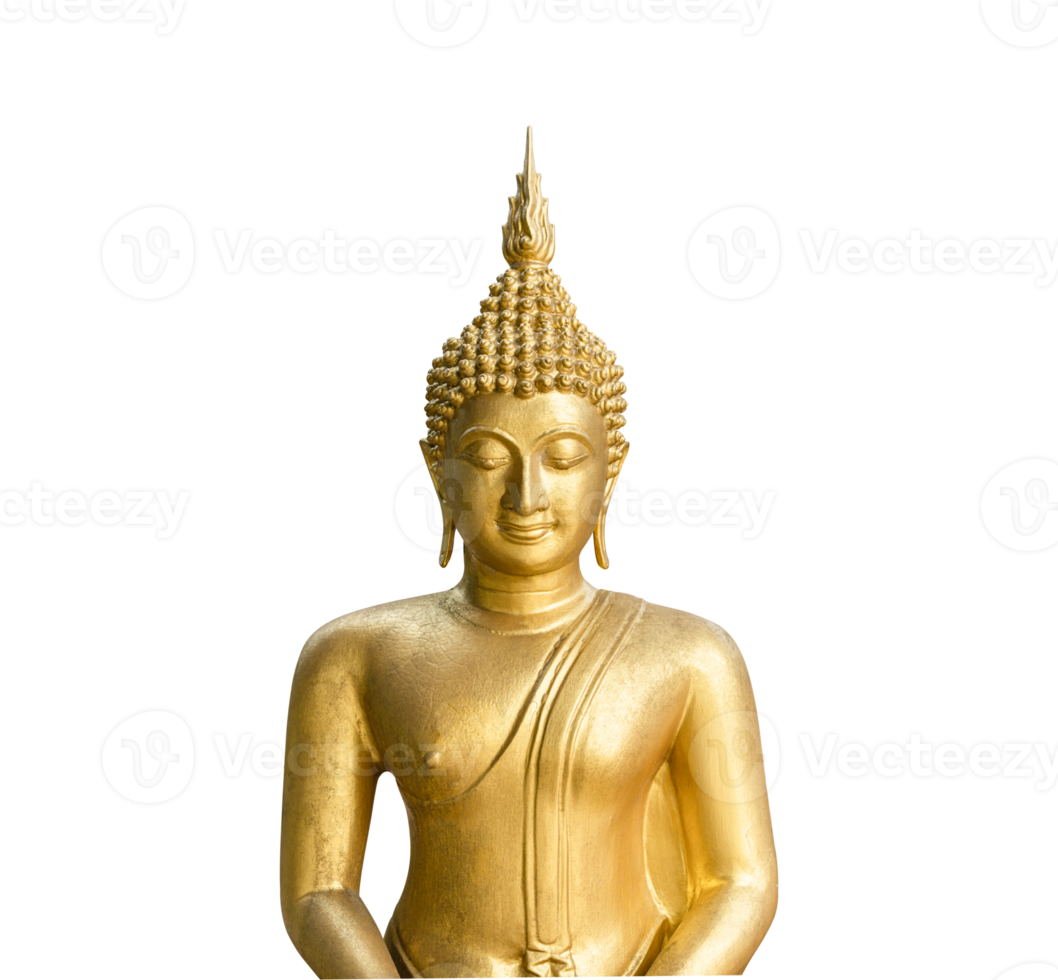 Golden buddha isolated - PNG format.