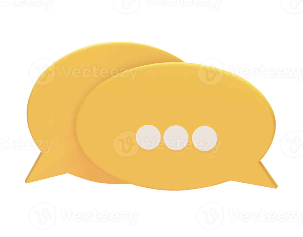 3D Chat speech bubble icons Isolated on transparent background PNG file format.