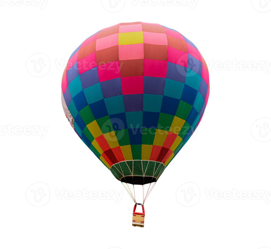 Colorful Hot Air Balloon Floating Isolated png