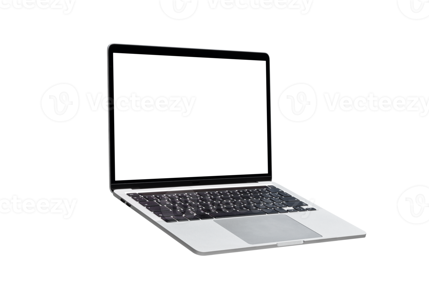 ordinateur portable avec écran transparent vierge et arrière-plan au format png. png