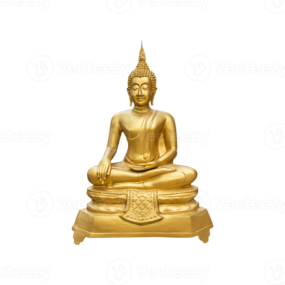 Golden buddha isolated - PNG format.