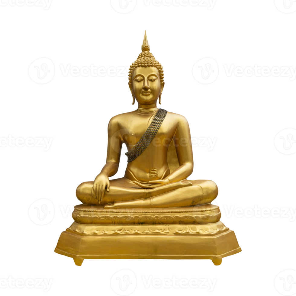 Golden buddha isolated - PNG format.