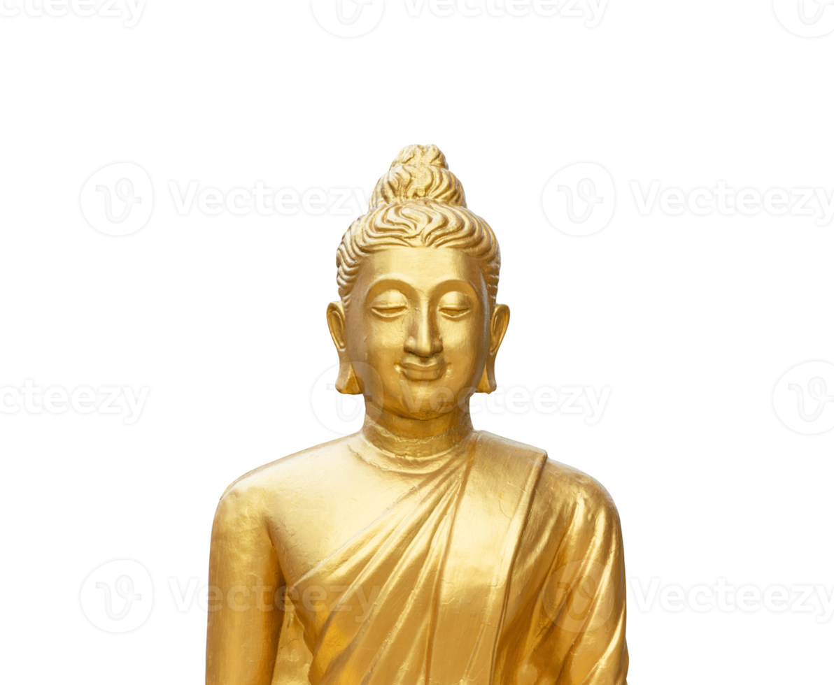 Golden buddha isolated - PNG format.