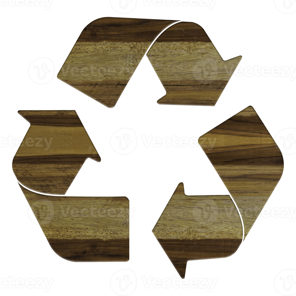 Wood recycle symbol isolated on transparent background - PNG format