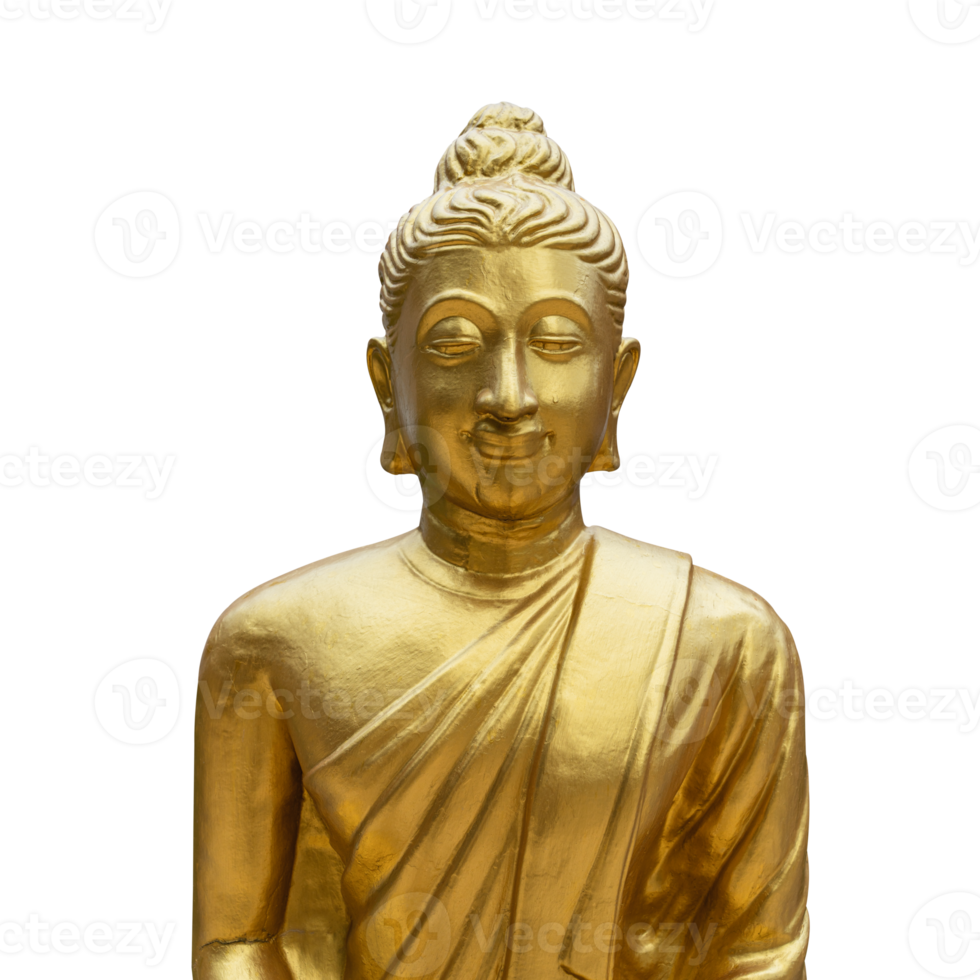 Golden buddha isolated on transparent background- PNG format.