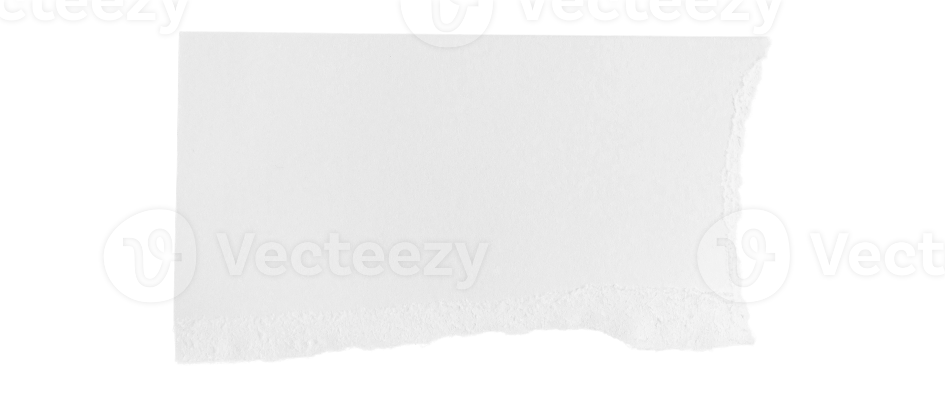 White ripped piece of paper isolated on transparent background PNG file