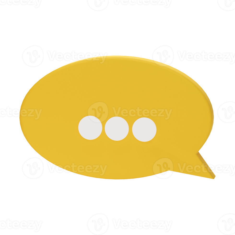 3D Chat speech bubble icons Isolated on transparent background PNG file format.