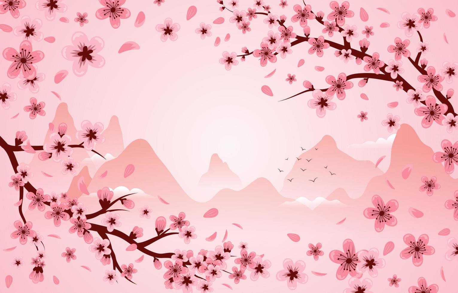 Beautiful Cherry Blossom Concept vector