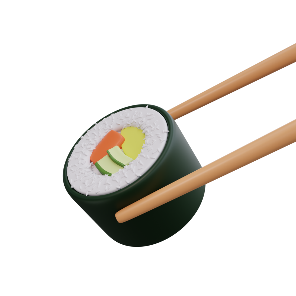 3d illustration of asian food sushi png